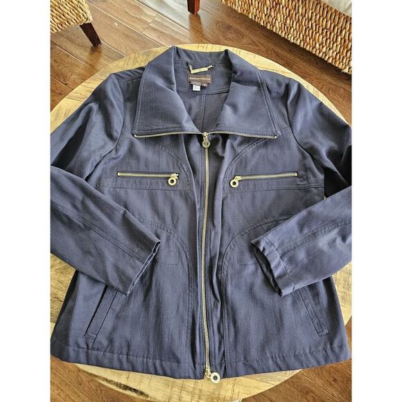 Dana Buckman Women's Lightweight Navy Jacket Size Medium Nautical / Beach - Picture 11 of 11